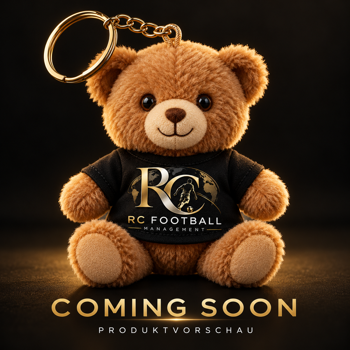 RC Teddy-Schlüsselanhänger mit Logo-Shirt – Produktkonzept, Coming soon
